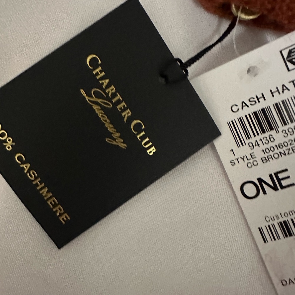 Charter Club Rich Brown 100% Cashmere Beanie - Picture 3 of 9